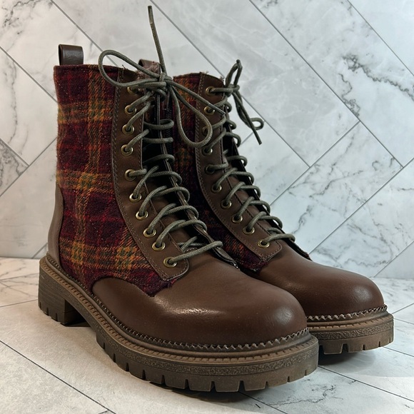 NWT Rock & Candy Max Women’s Flannel Plaid Pattern Boot  Side Zip Shoes 7M - Picture 2 of 9